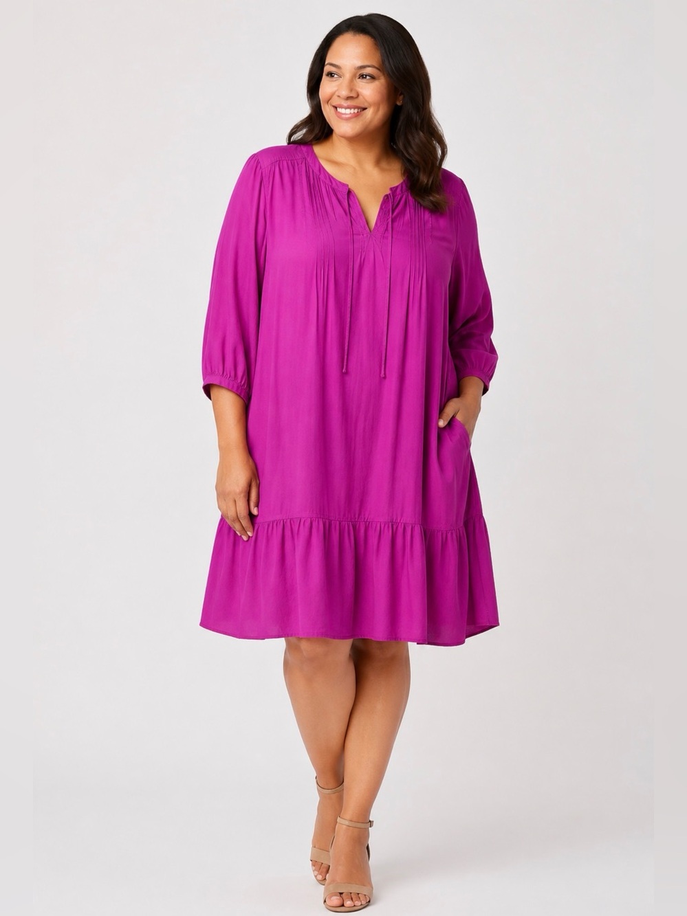 Westbound Magenta Tencel® Lyocell Tunic Dress — Size L - NWT